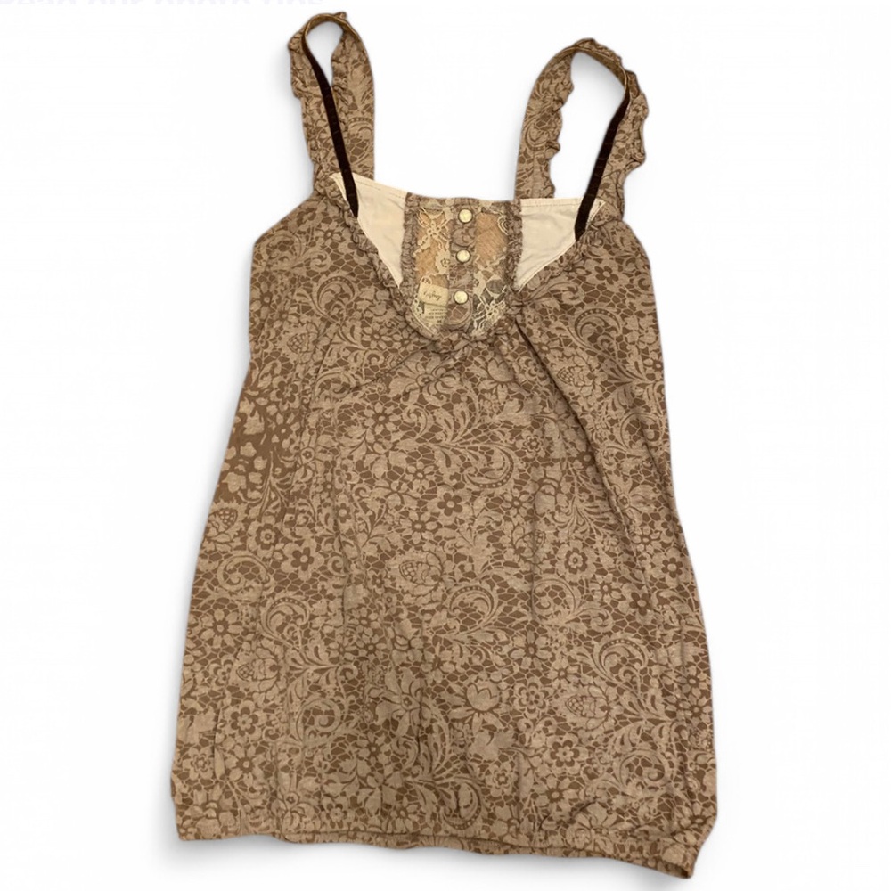 Lace and Velvet Detail Tank Top